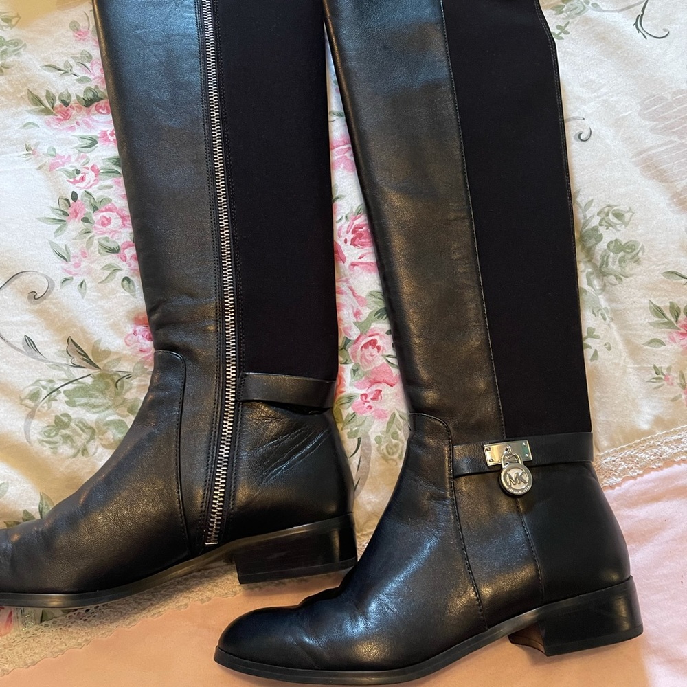 Michael Kors MK Hamilton leather riding boots 6 1/2